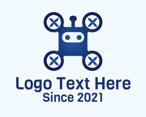 Cute Robot Drone logo