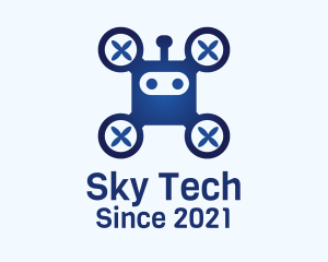 Cute Robot Drone logo design