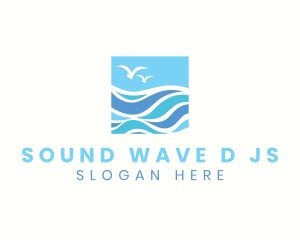 Ocean Bird Wave logo design