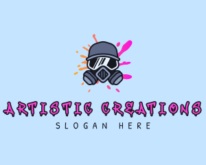 Graffiti Artist Gas Mask logo design