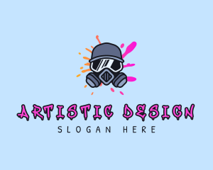 Graffiti Artist Gas Mask logo design