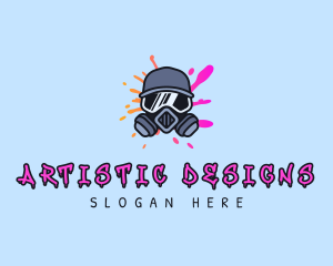 Graffiti Artist Gas Mask logo design