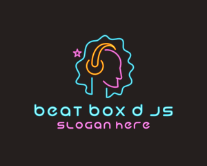 Neon Disco DJ Headphones  Logo