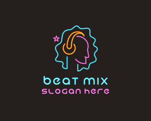 Neon Disco DJ Headphones  Logo