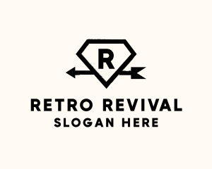 Retro Diamond Arrow logo design