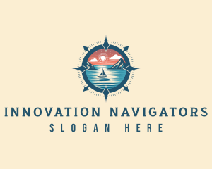 Ocean Navigator Compass logo design