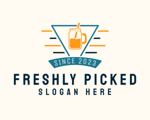 Mason Jar Juice Drink logo design