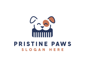 Dog Grooming Comb logo design