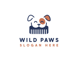 Dog Grooming Comb logo design