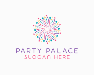 New Year Party Fireworks logo design