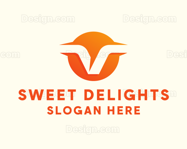 Orange Business Letter V Logo