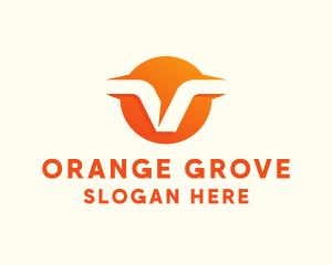 Orange Business Letter V  logo