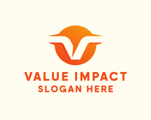 Orange Business Letter V  logo
