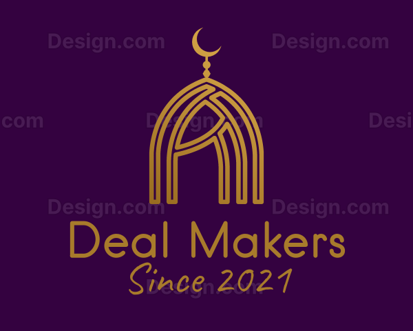 Golden Islamic Dome Logo