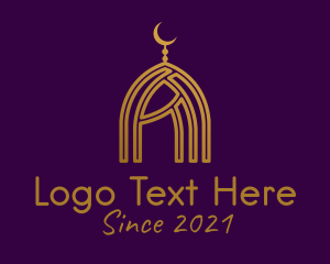 Golden Islamic Dome  logo