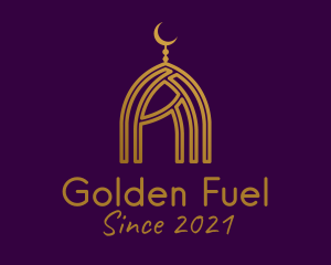 Golden Islamic Dome  logo design