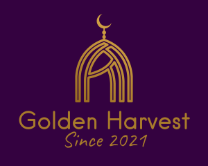 Golden Islamic Dome  logo design