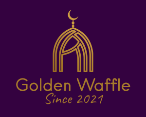 Golden Islamic Dome  logo design