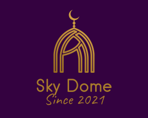 Golden Islamic Dome  logo design