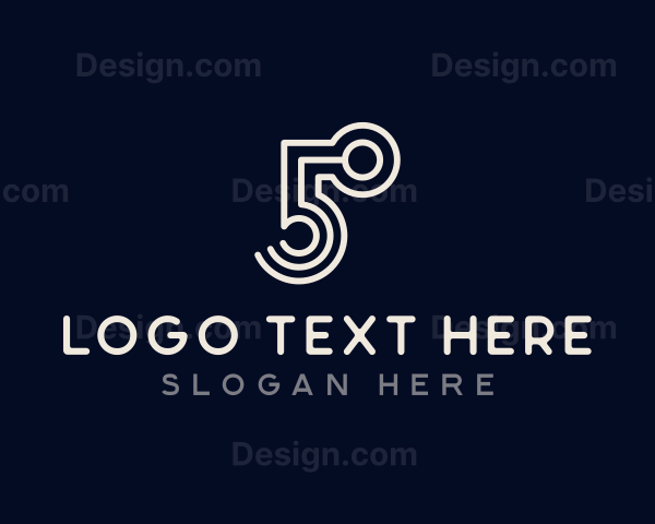 Geometric Modern Numbers Logo