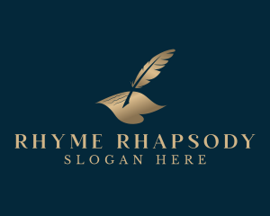 Elegant Feather Quill Pen logo