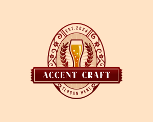 Weizen Glass Craft Beer logo design