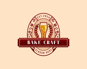 Weizen Glass Craft Beer logo design