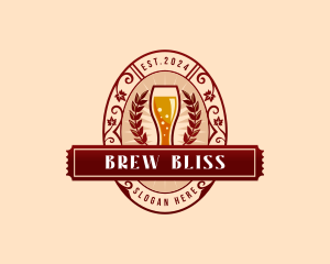 Weizen Glass Craft Beer logo design