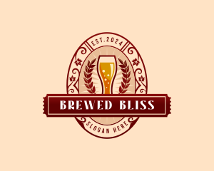 Weizen Glass Craft Beer logo design