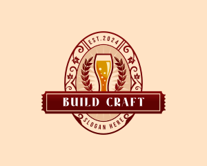 Weizen Glass Craft Beer logo design