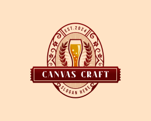 Weizen Glass Craft Beer logo design