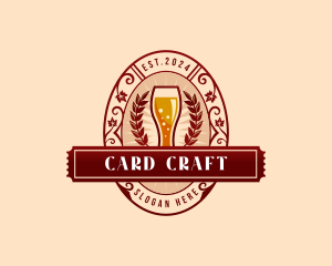 Weizen Glass Craft Beer logo design