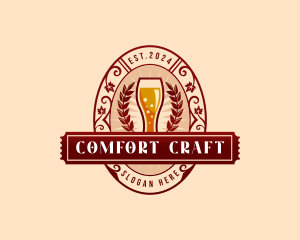 Weizen Glass Craft Beer logo design