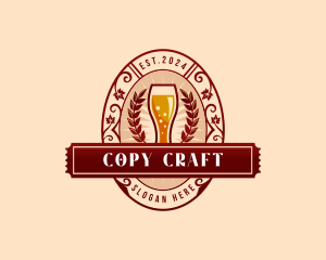 Weizen Glass Craft Beer logo design