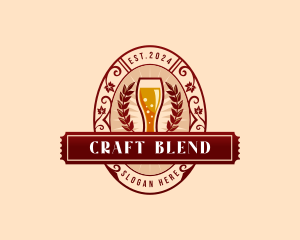 Weizen Glass Craft Beer logo design