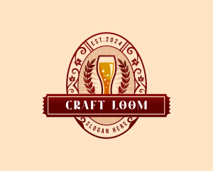 Weizen Glass Craft Beer logo design