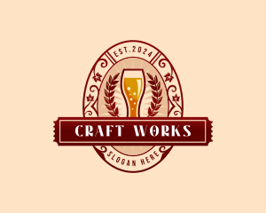 Weizen Glass Craft Beer logo design