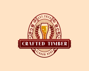 Weizen Glass Craft Beer logo design