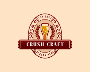 Weizen Glass Craft Beer logo design