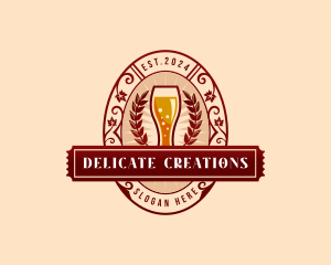 Weizen Glass Craft Beer logo design