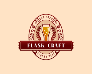 Weizen Glass Craft Beer logo design