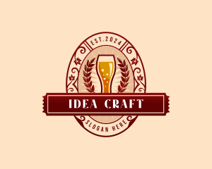 Weizen Glass Craft Beer logo design