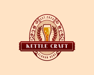 Weizen Glass Craft Beer logo design