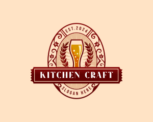 Weizen Glass Craft Beer logo design