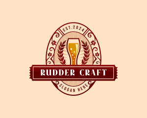 Weizen Glass Craft Beer logo design