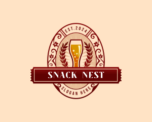 Weizen Glass Craft Beer logo design