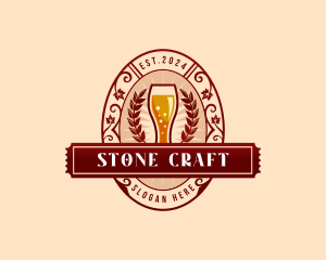 Weizen Glass Craft Beer logo design