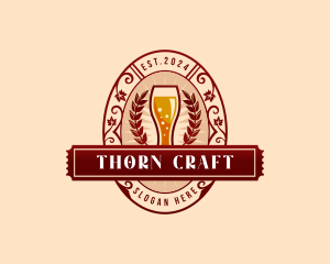 Weizen Glass Craft Beer logo design