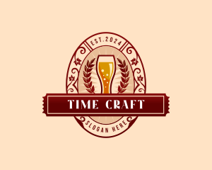 Weizen Glass Craft Beer logo design