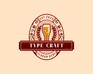 Weizen Glass Craft Beer logo design